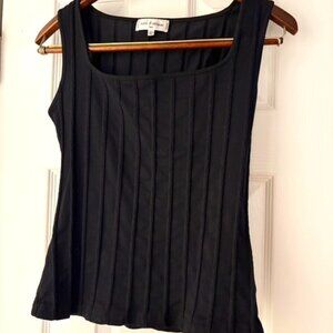 Anne Fontaine Paris Black Ribbed Sleeveless Top size 42